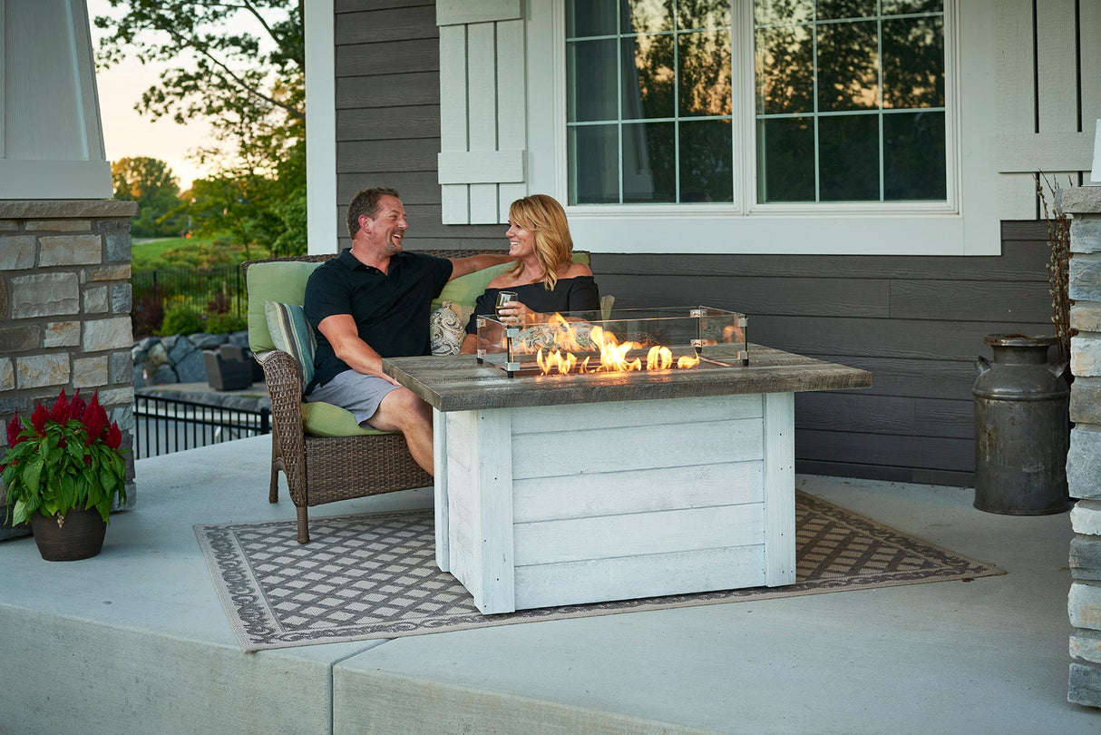 Alcott Rectangular Gas Fire Pit Table - Viva Alfresco