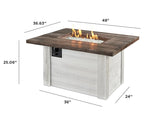 Alcott Rectangular Gas Fire Pit Table - Viva Alfresco