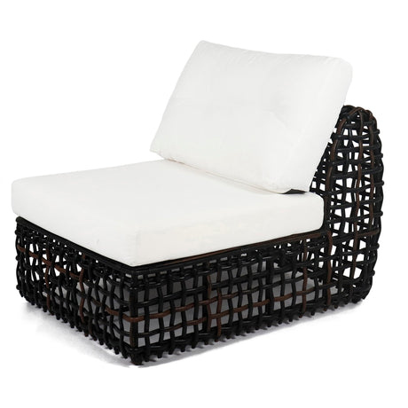 Black Mushroom Dynasty Center with Sunbrella Cushion - Viva Alfresco