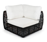 Black Mushroom Dynasty Corner with Sunbrella Cushion - Viva Alfresco