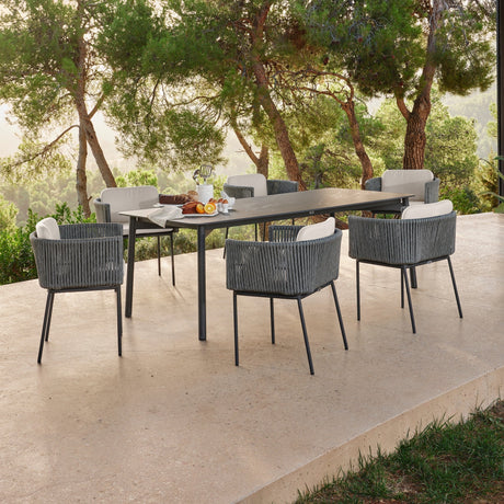 Boston Rectangular Dining Table with Glass - Viva Alfresco