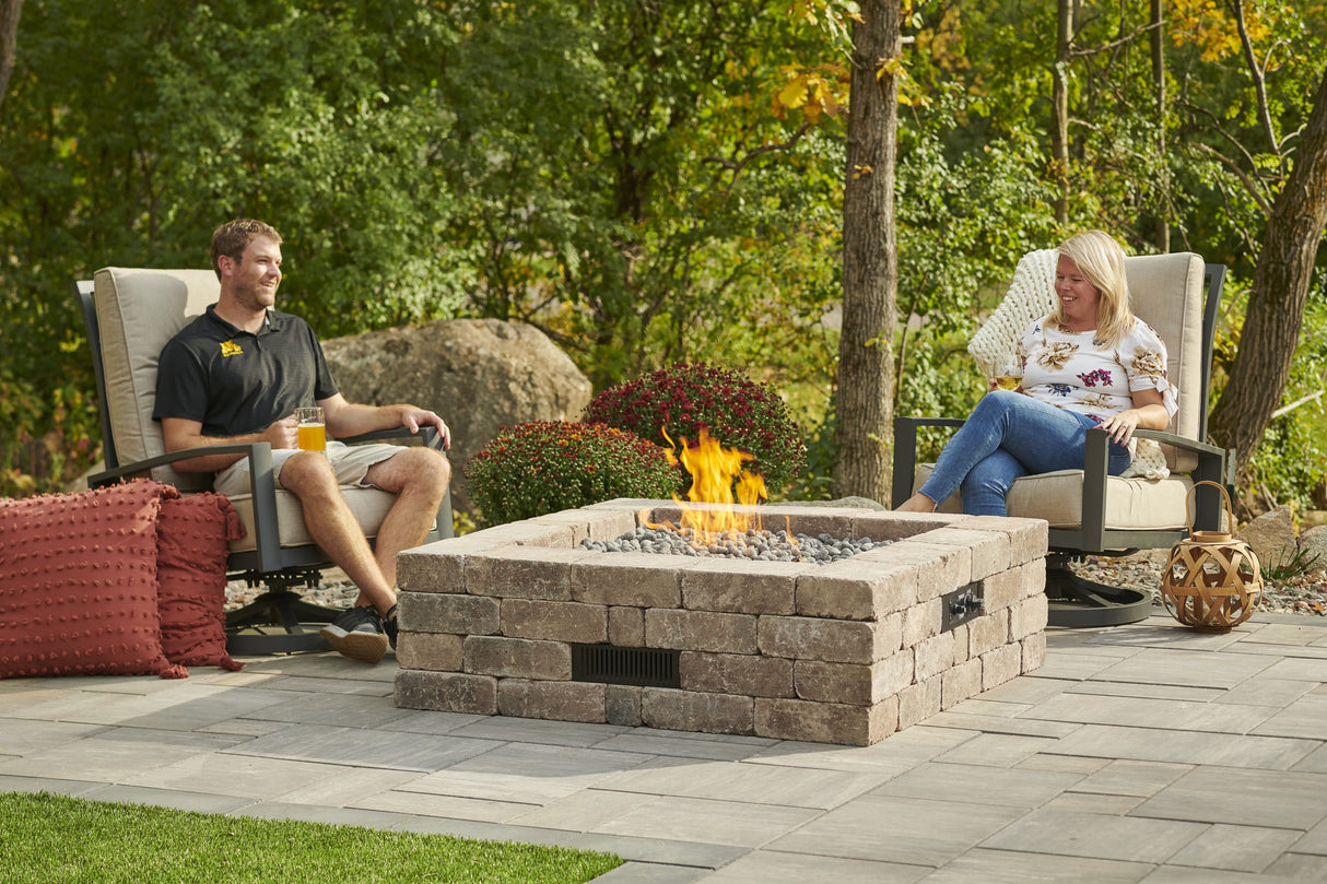 Bronson Block Gas Fire Pit Kit - Viva Alfresco