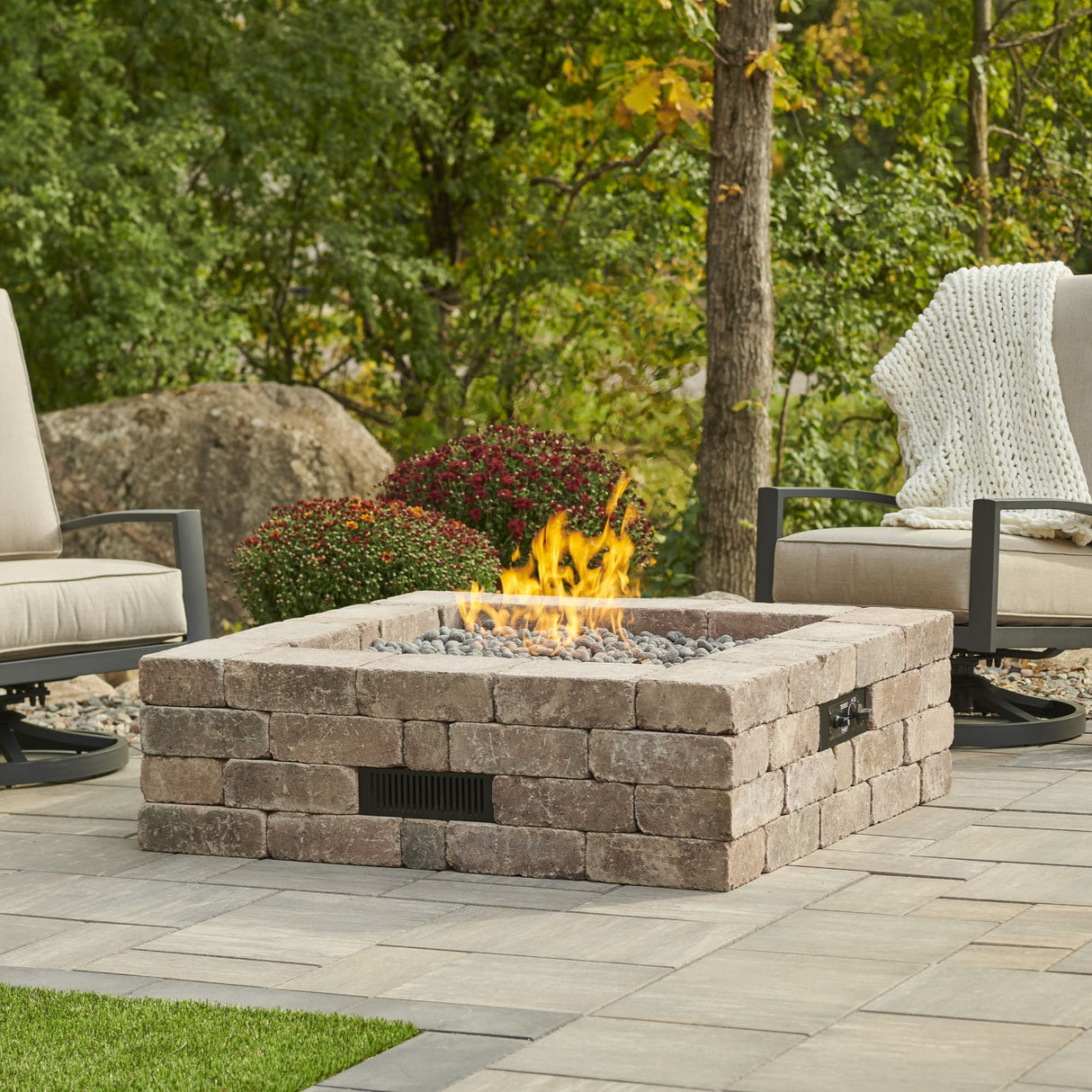 Bronson Block Gas Fire Pit Kit - Viva Alfresco