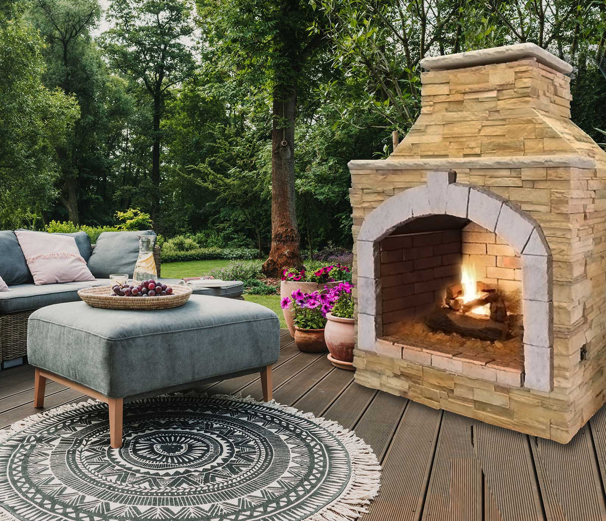 Cal Flame 48 inch Outdoor Fireplace FRP - 909 - 1 - Viva Alfresco