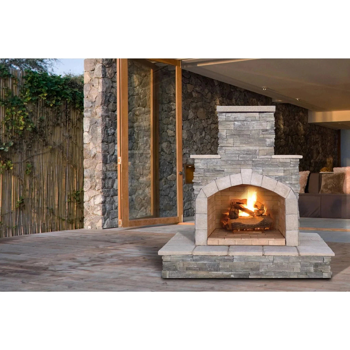 Cal Flame 78 inch Outdoor Fireplace FRP - 908 - 3 - Viva Alfresco