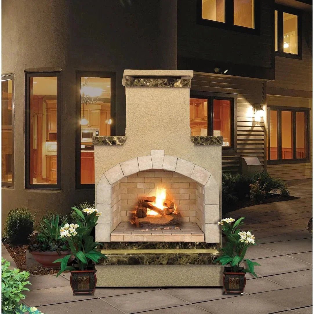 Cal Flame 78 inch Outdoor Fireplace with Hearth FRP - 908 - 2 - Viva Alfresco