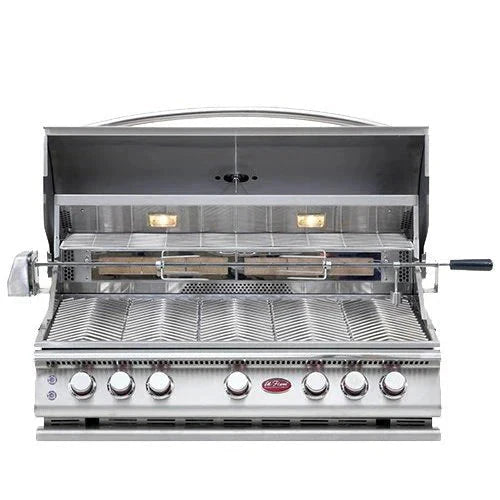 Cal Flame P5 40 Inch 5 Burner Gas Convection Grill with Rotisserie, Griddle BBQ18875CP - Viva Alfresco