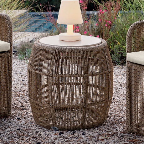 Calixto Side Table with Glass - Viva Alfresco