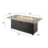 Cedar Ridge Linear Gas Fire Pit Table - Viva Alfresco