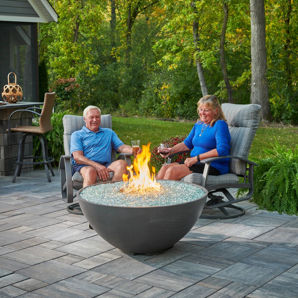 Cove Edge Round Gas Fire Pit Bowl 42" - Viva Alfresco