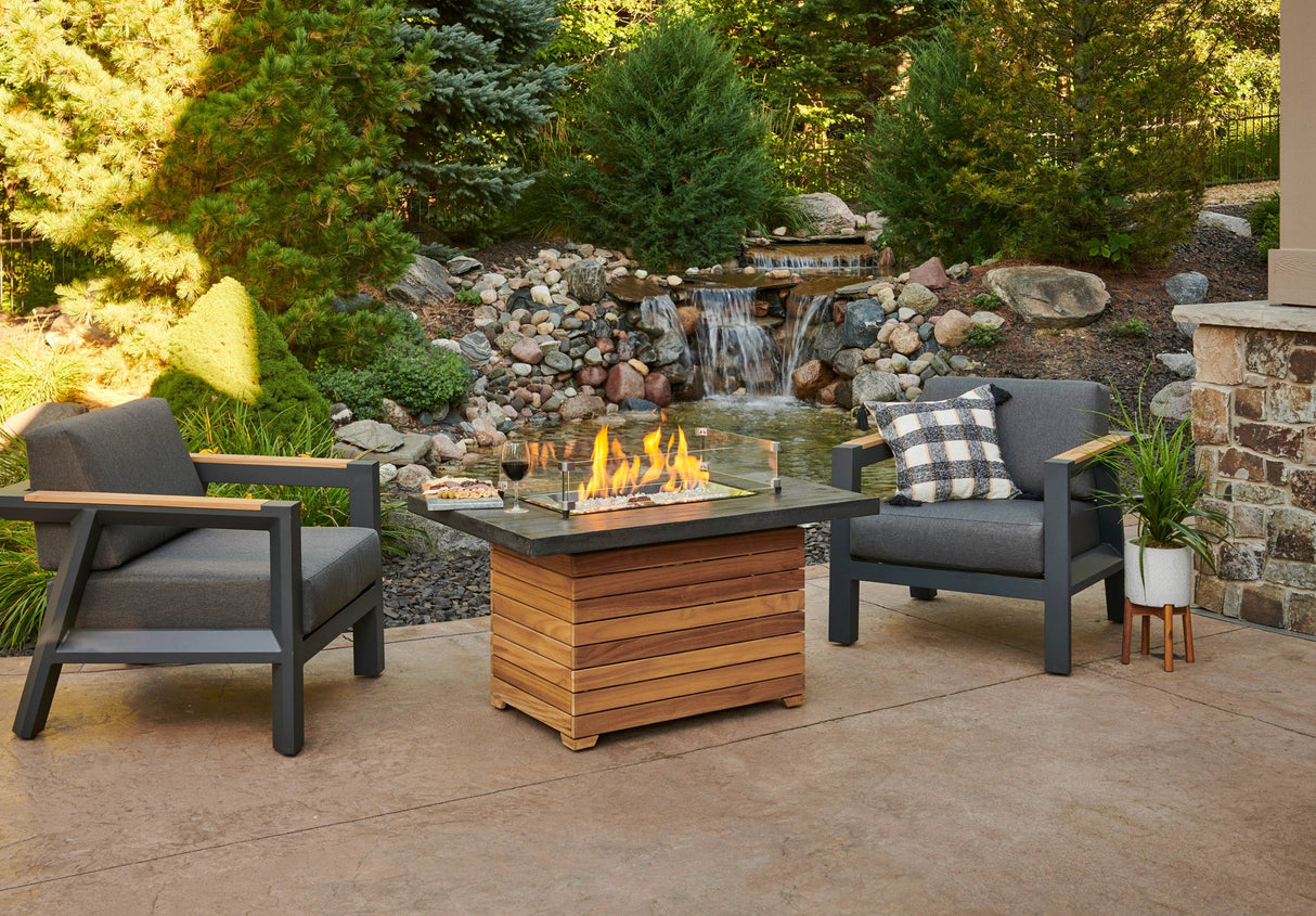 Darien Rectangular Gas Fire Pit Table 42" - Viva Alfresco