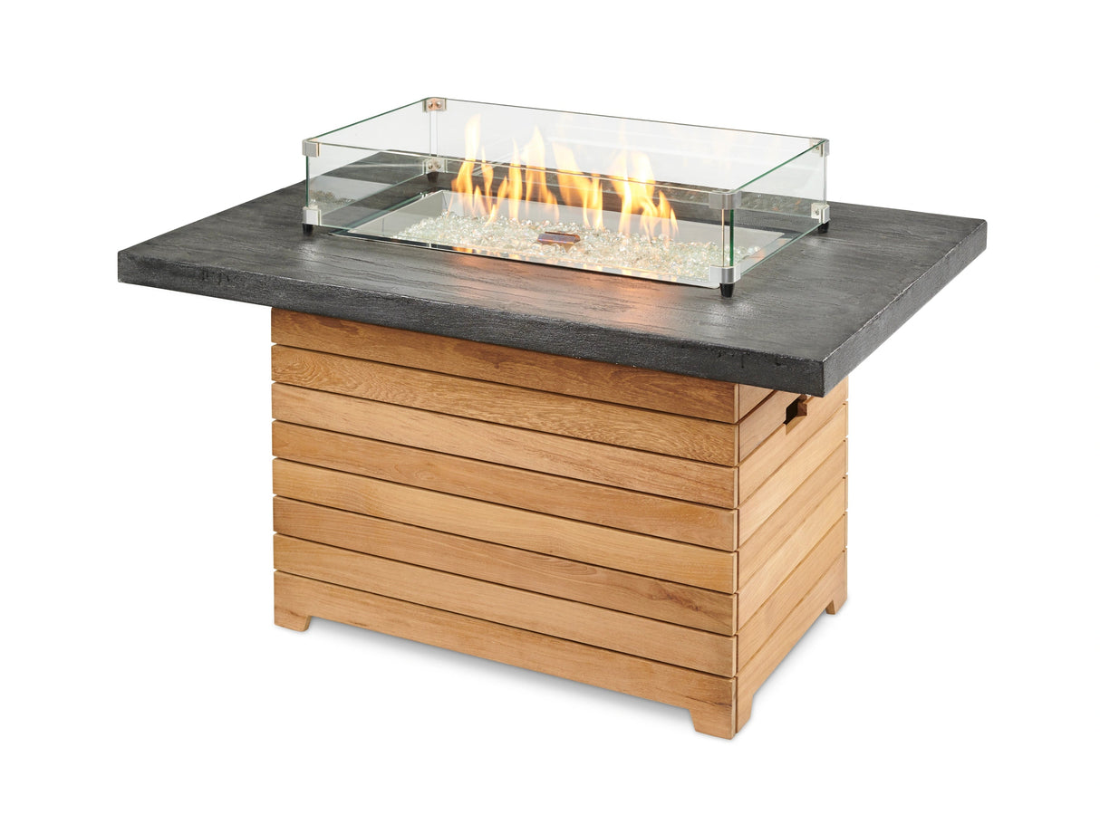 Darien Rectangular Gas Fire Pit Table 42" - Viva Alfresco