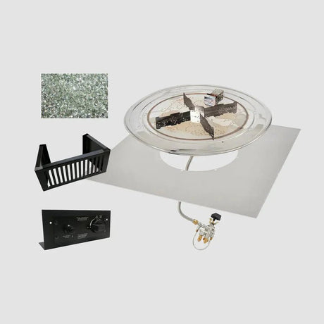 Do - It - Yourself Crystal Fire Plus Round Gas Burner Kit - Block/Paver Application - Viva Alfresco