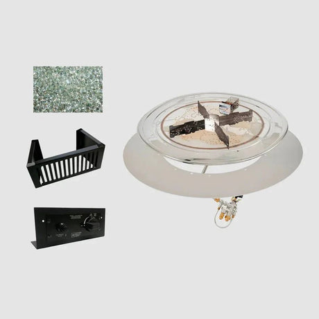 Do - It - Yourself Crystal Fire Plus Round Gas Burner Kit - Block/Paver Application - Viva Alfresco