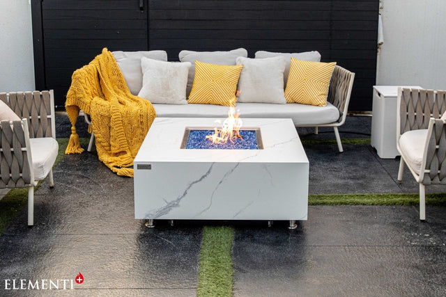 Elementi Bianco & Sofia Porcelain Fire Table - Viva Alfresco