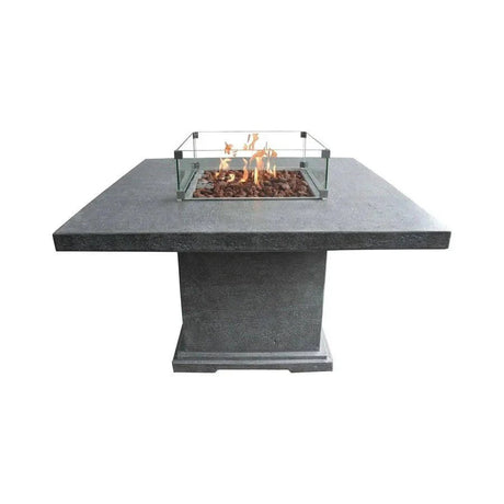 Elementi Birmingham Fire Pit Dining Table - Dark Gray - Viva Alfresco