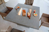 Elementi Birmingham Fire Pit Dining Table - Light Gray - Viva Alfresco