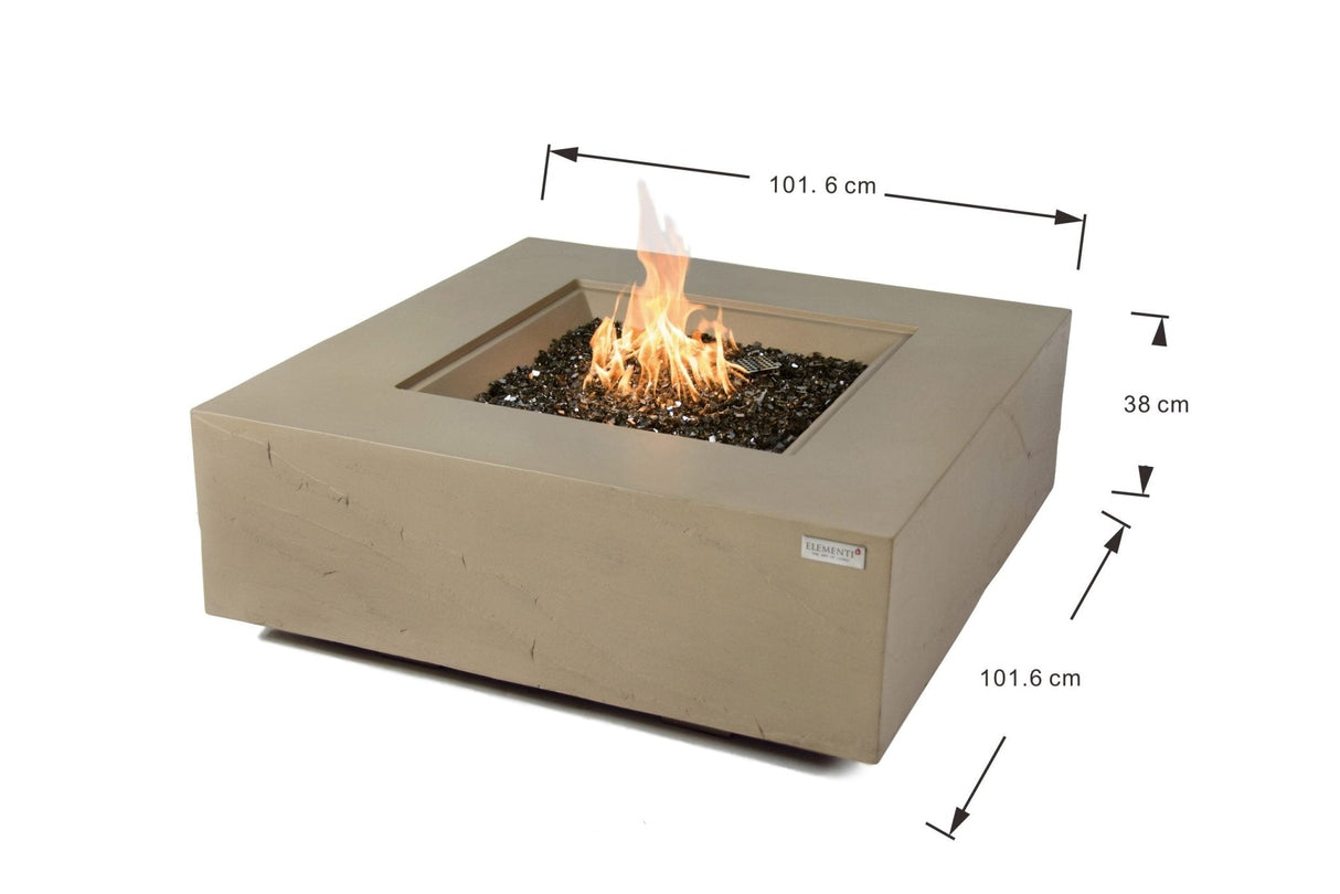 Elementi Capertee & Roraima & Uluru Square Sandstone Fire Table - Viva Alfresco