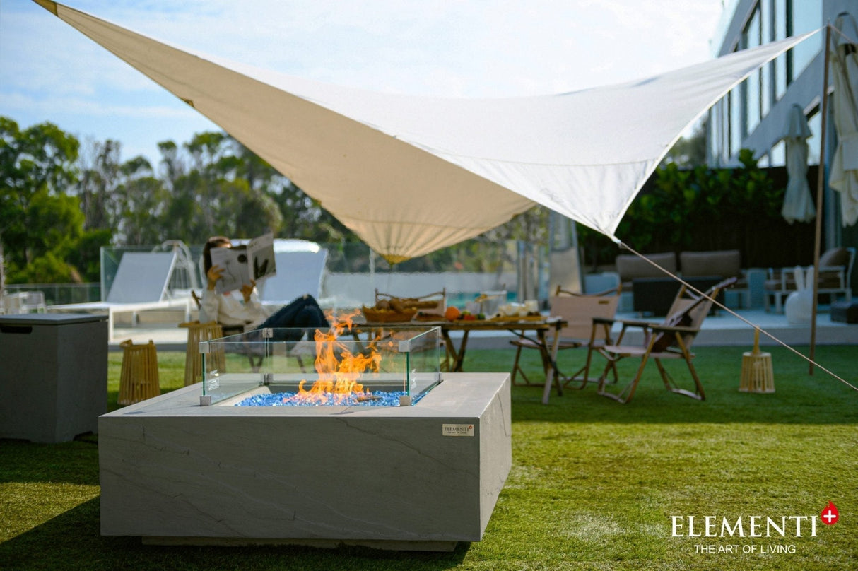 Elementi Capertee & Roraima & Uluru Square Sandstone Fire Table - Viva Alfresco