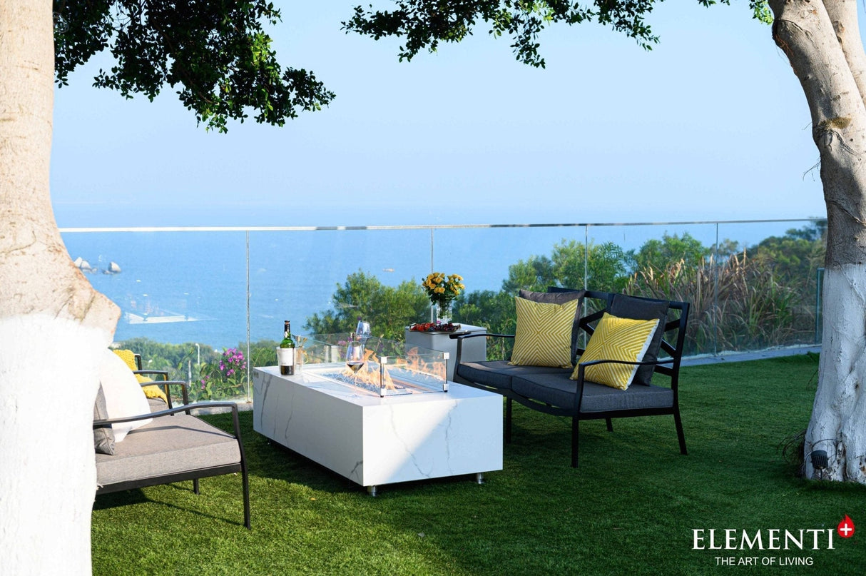 Elementi Carrara & Varna Porcelain Fire Table - Viva Alfresco