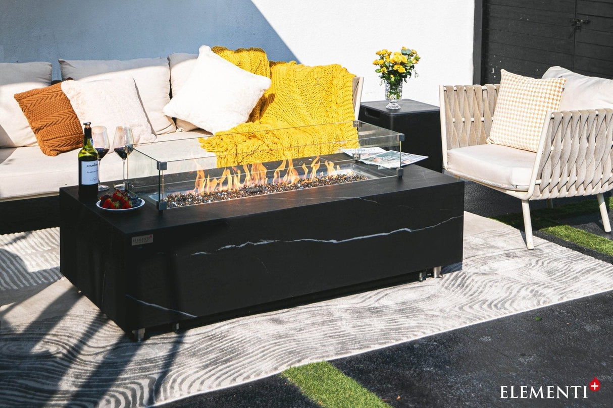 Elementi Carrara & Varna Porcelain Fire Table - Viva Alfresco