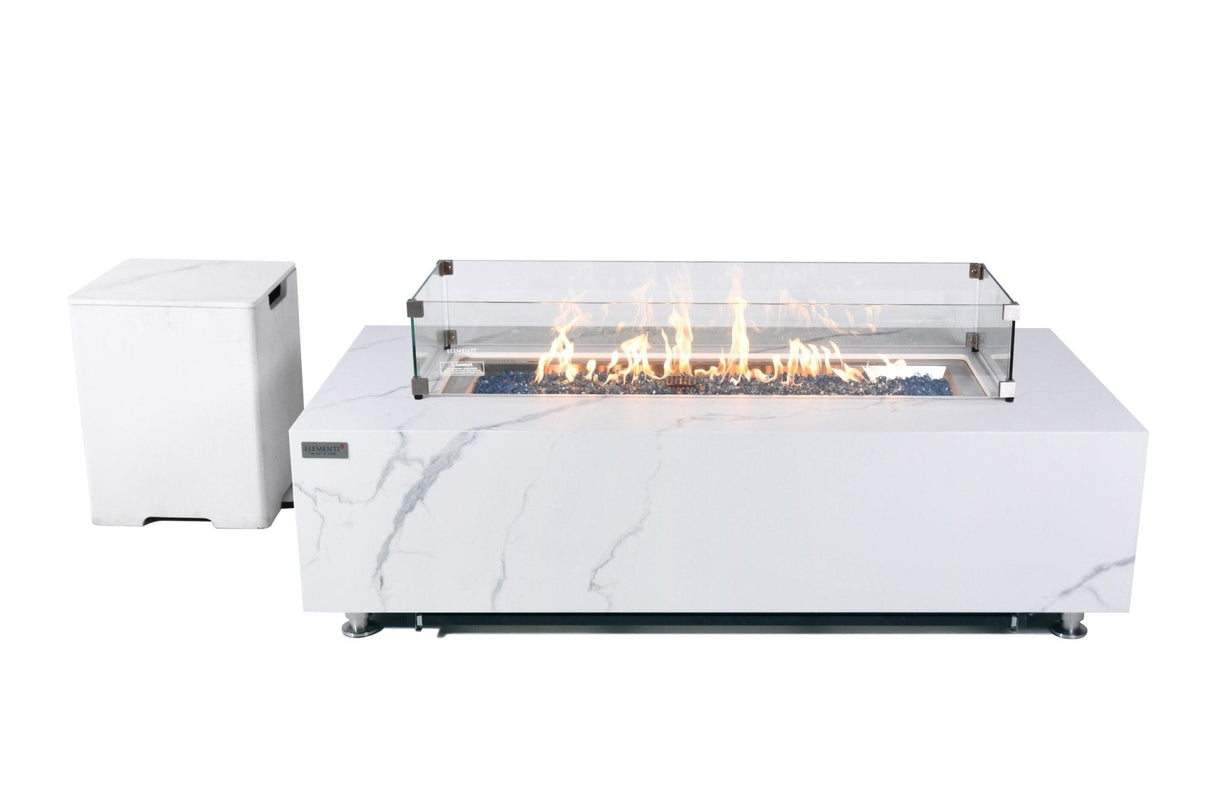 Elementi Carrara & Varna Porcelain Fire Table - Viva Alfresco