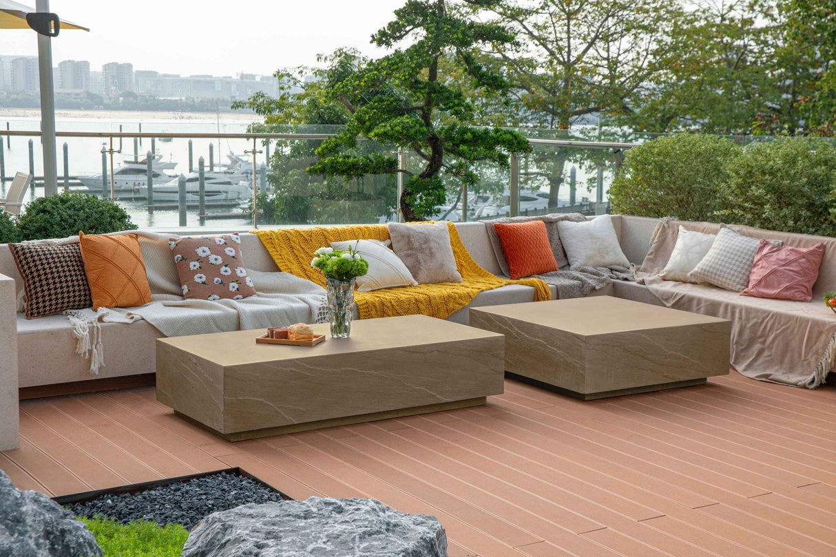 Elementi Colorad 40" Square Concrete Coffee Table - Viva Alfresco