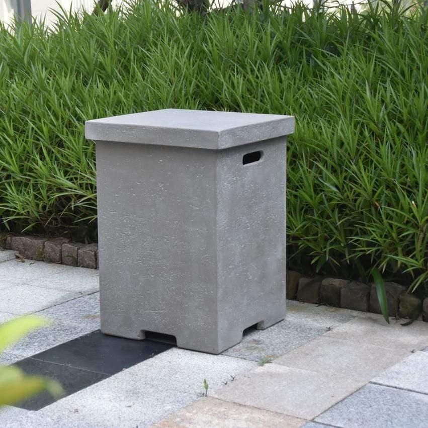 Elementi Concrete Square Tank Cover - Light Gray - Viva Alfresco