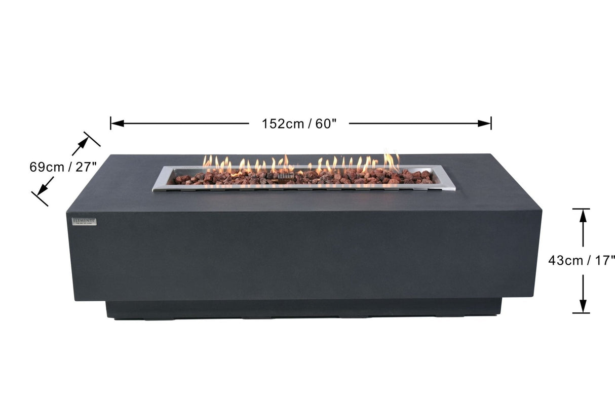 Elementi Granville Fire Table - Dark Gray - Viva Alfresco