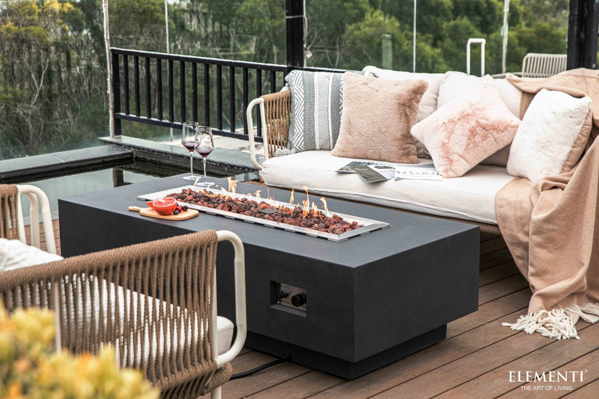 Elementi Granville Fire Table - Dark Gray - Viva Alfresco