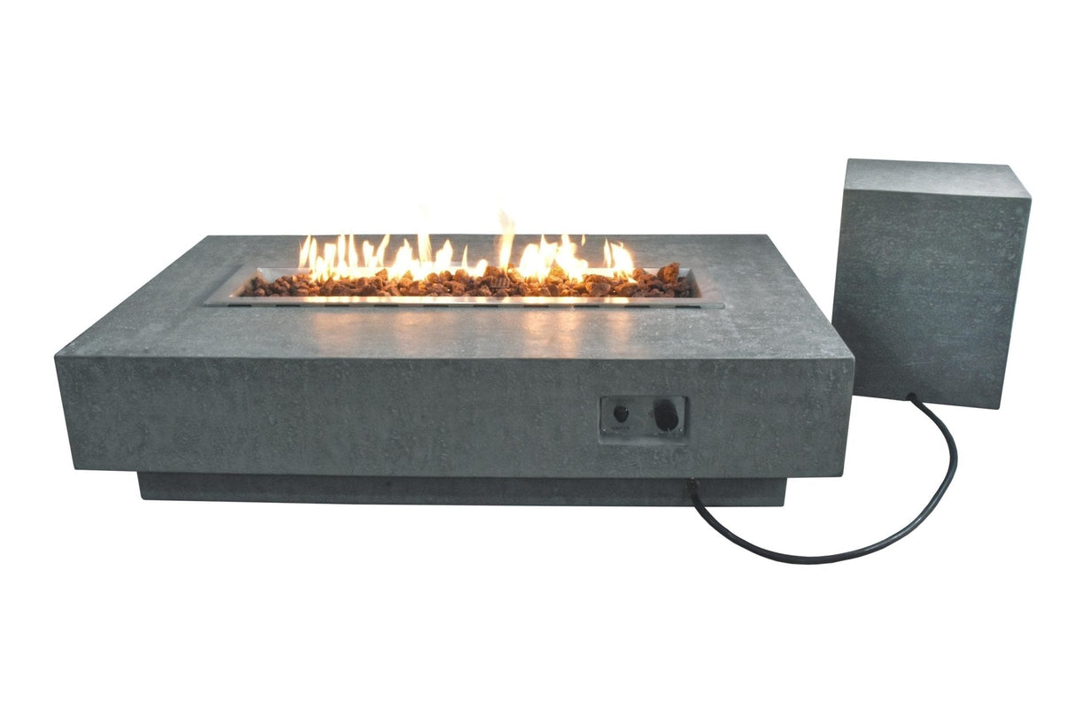 Elementi Hampton Fire Pit Table - Light Gray - Viva Alfresco