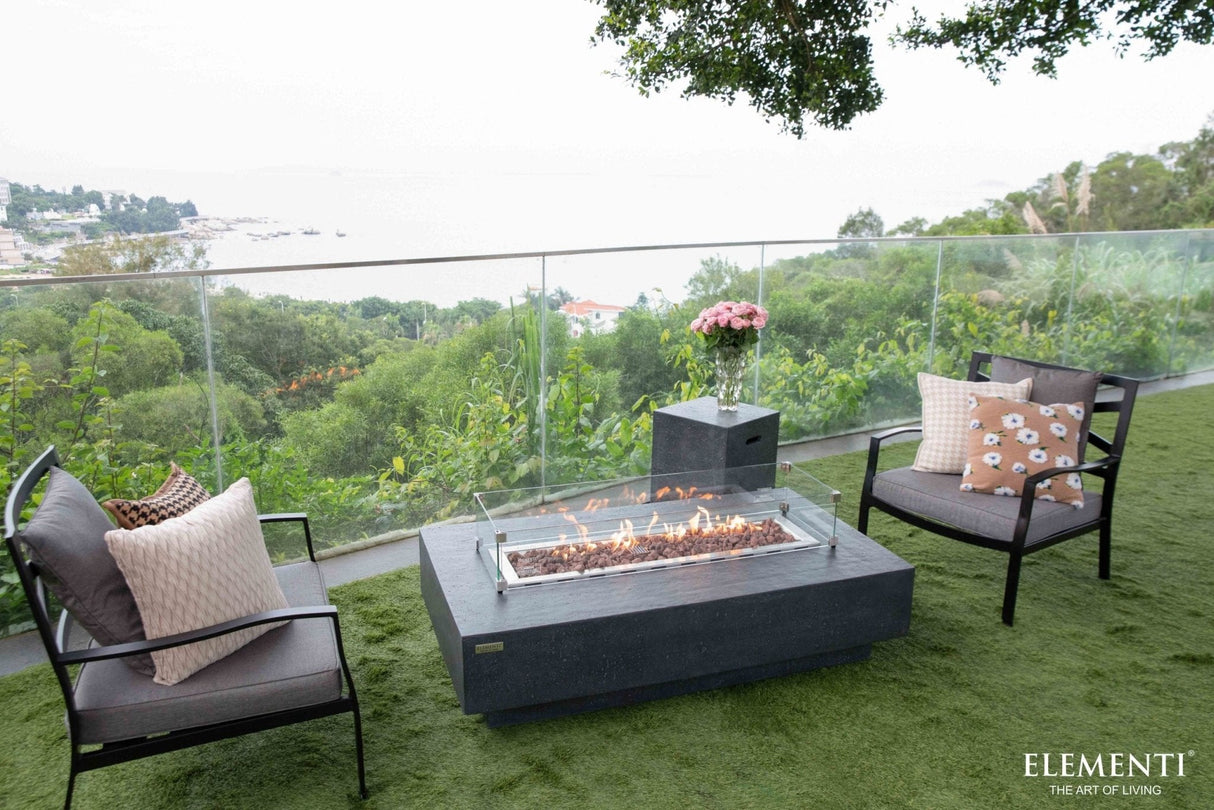 Elementi Hampton Outdoor Fire Table - Dark Gray - Viva Alfresco