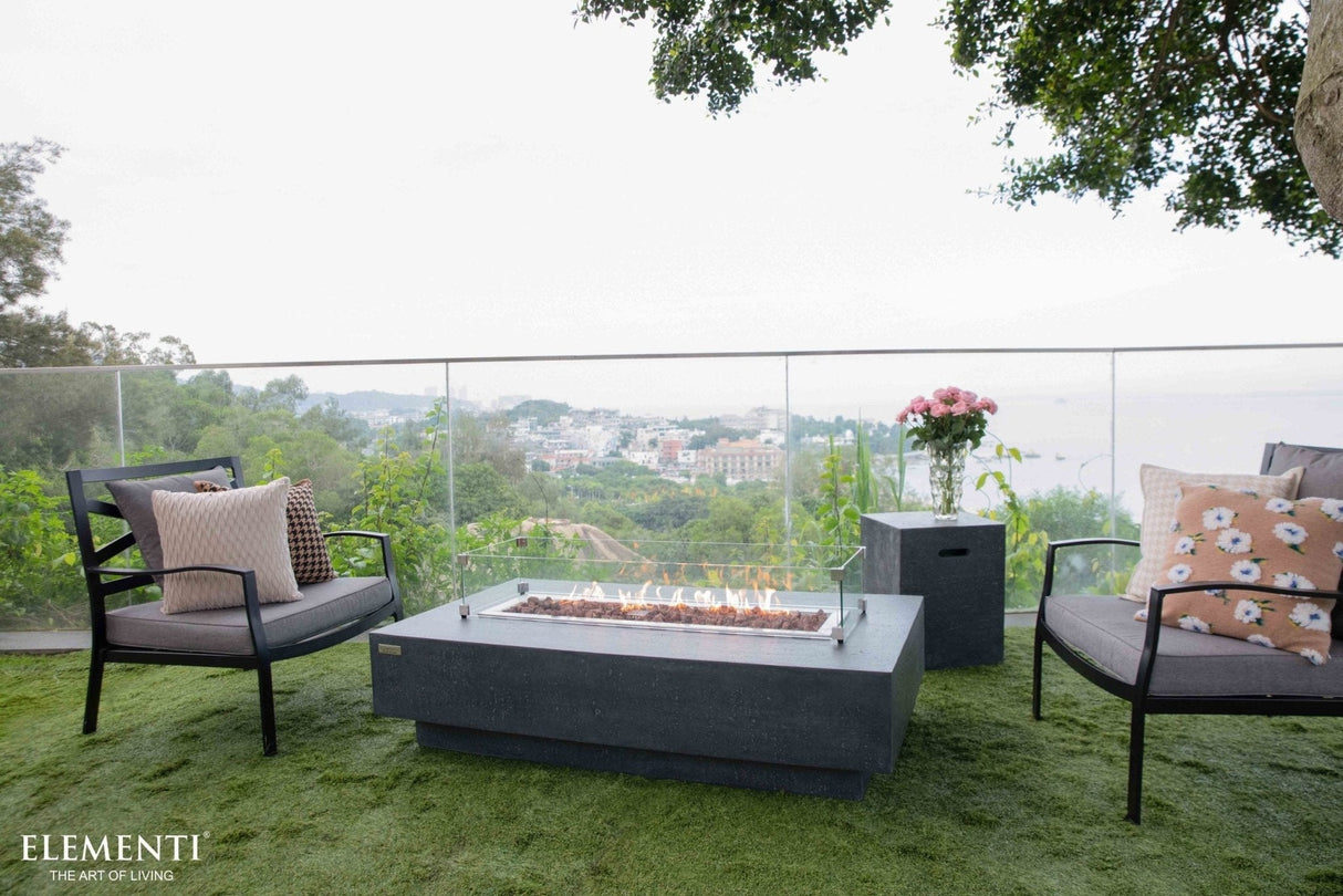 Elementi Hampton Outdoor Fire Table - Dark Gray - Viva Alfresco