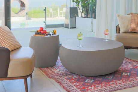 Elementi Ikaria 42" Egg shape Concrete Coffee Table - Viva Alfresco