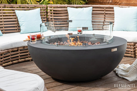 Elementi Lunar Bowl Fire Table - Dark Gray - Grand Alfresco