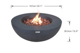 Elementi Lunar Bowl Fire Table - Dark Gray - Viva Alfresco