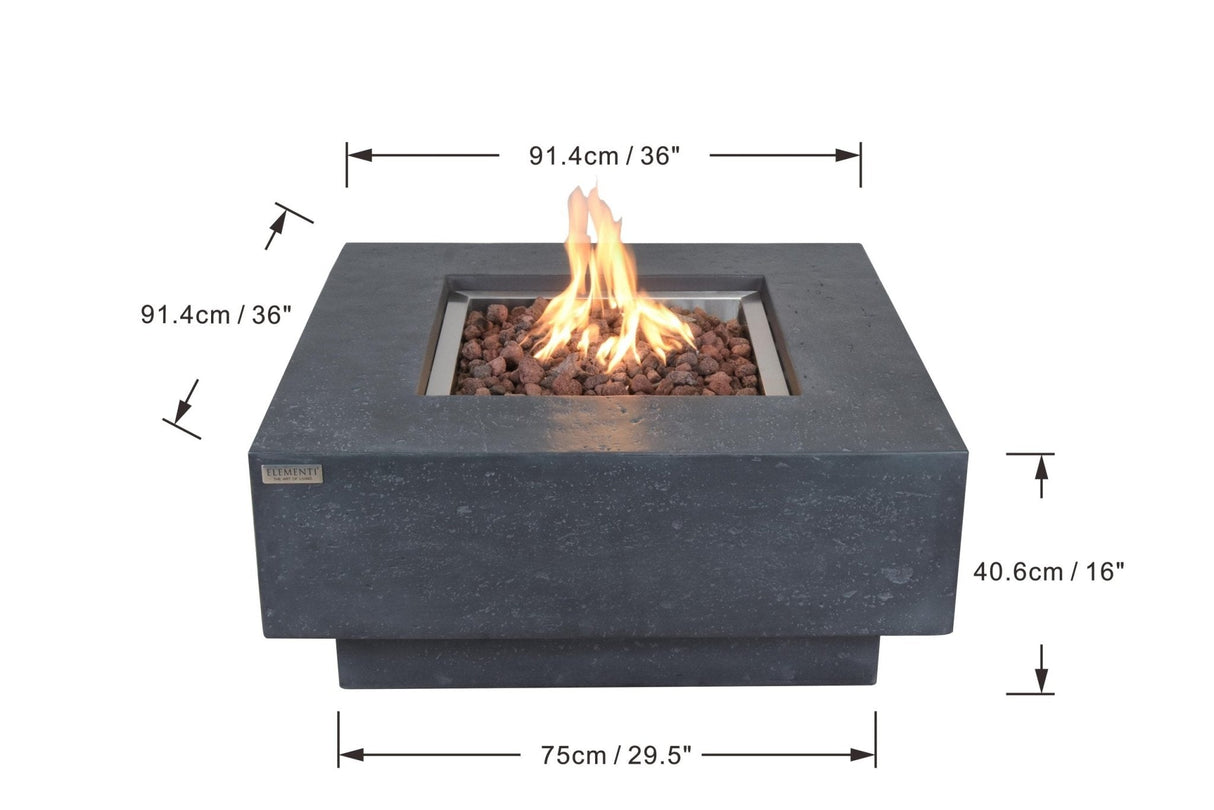 Elementi Manhattan Fire Table - Dark Gray - Viva Alfresco