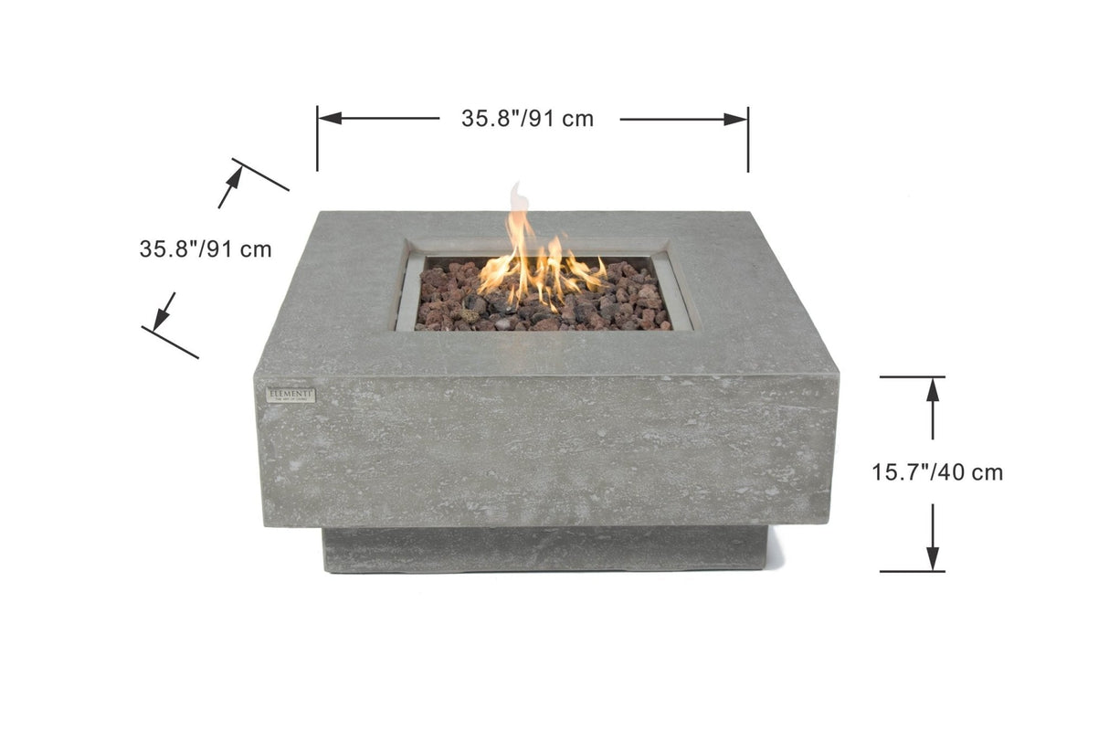 Elementi Manhattan Fire Table - Light Gray - Viva Alfresco