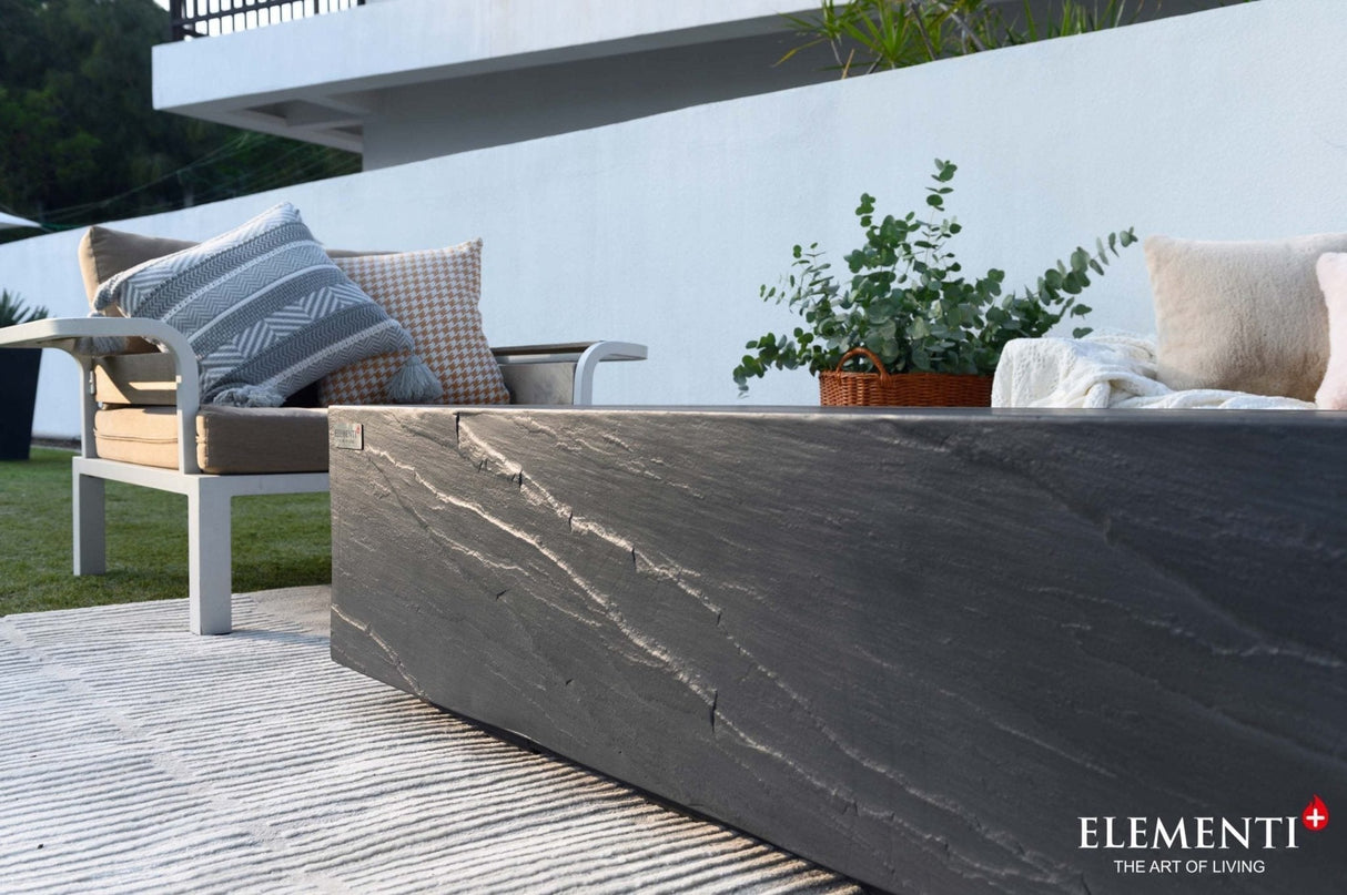 Elementi Meteora, Cape Town, and Colorado Rectangle Sandstone Fire Table - Viva Alfresco