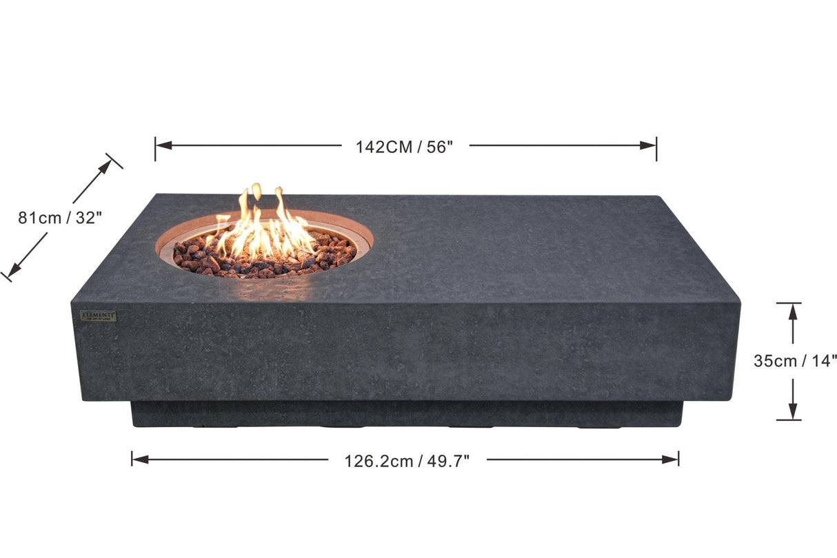 Elementi Metropolis Fire Table - Dark Gray - Viva Alfresco