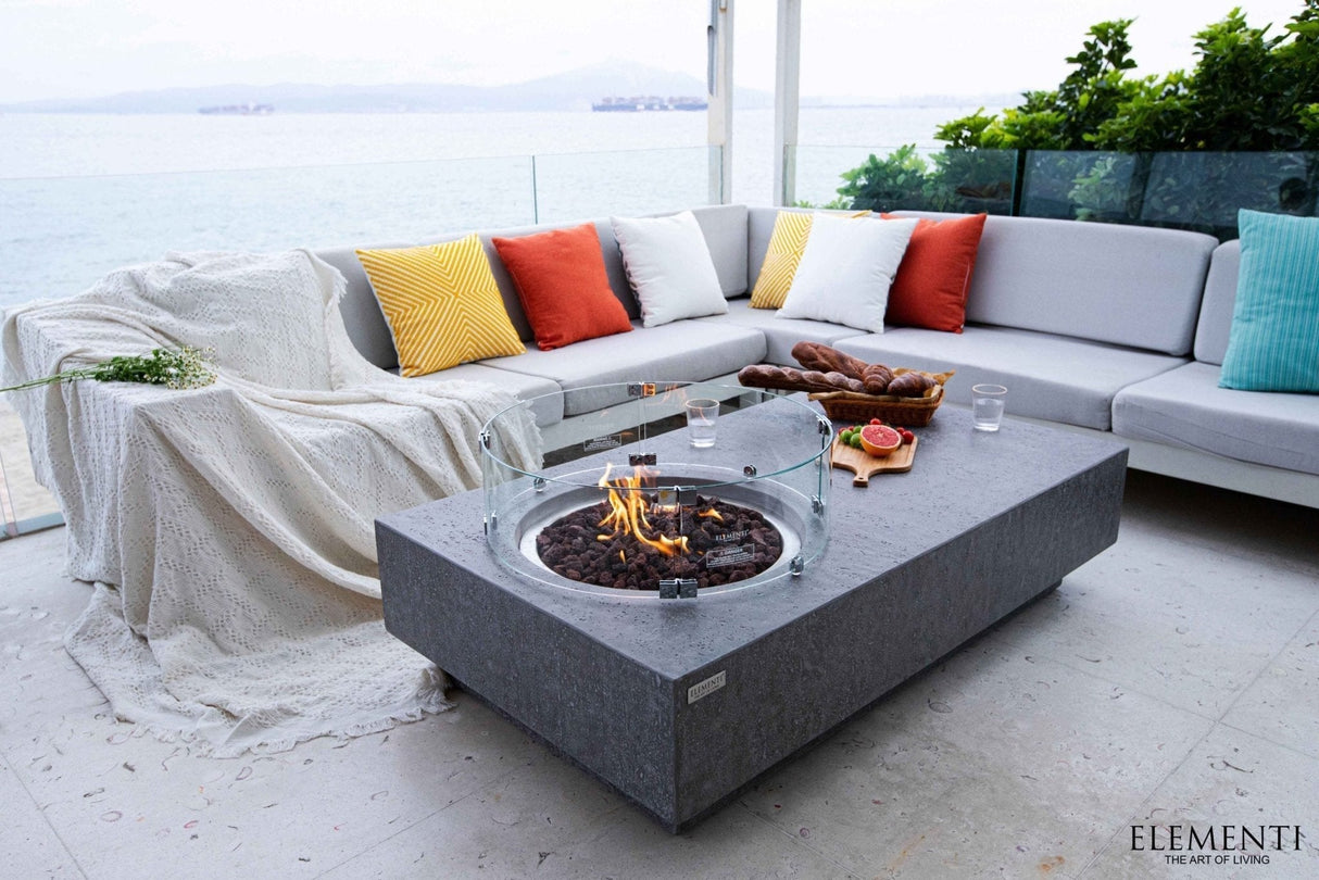 Elementi Metropolis Fire Table - Light Gray - Viva Alfresco