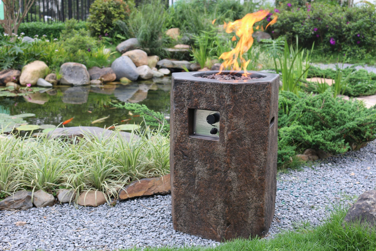 Elementi Modeno Basalt Column Fire Pit - Viva Alfresco