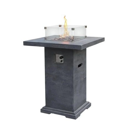 Elementi Montreal Propane Fire Pit Bar Table - Dark Gray - Viva Alfresco