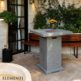 Elementi Montreal Propane Fire Pit Bar Table - Light Gray - Viva Alfresco