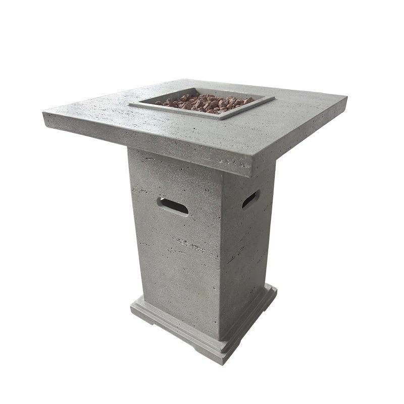 Elementi Montreal Propane Fire Pit Bar Table - Light Gray - Viva Alfresco