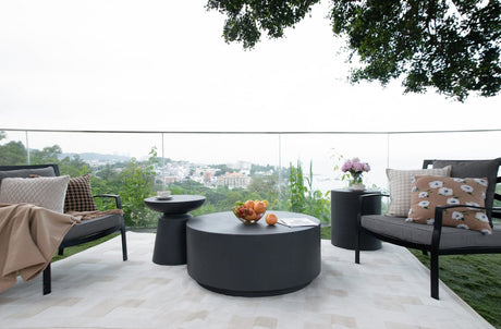 Elementi Rome 34" Round Concrete Coffee Table Medium - Viva Alfresco