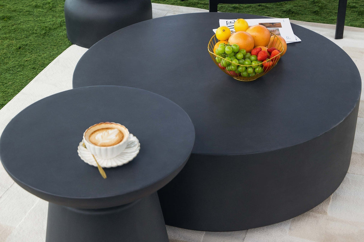 Elementi Rome 40" Round Concrete Coffee Table - Viva Alfresco