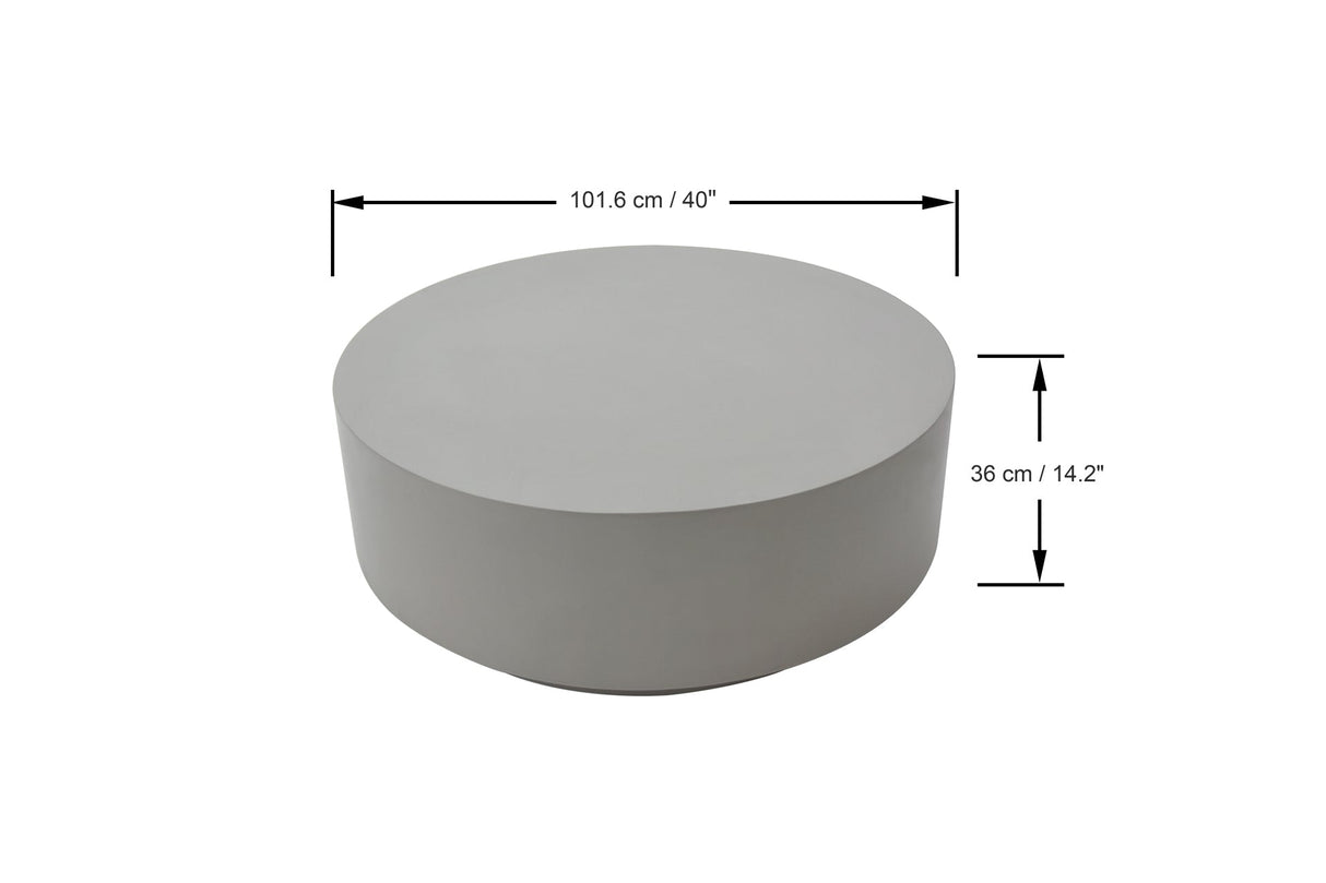 Elementi Rome 40" Round Concrete Coffee Table - Viva Alfresco