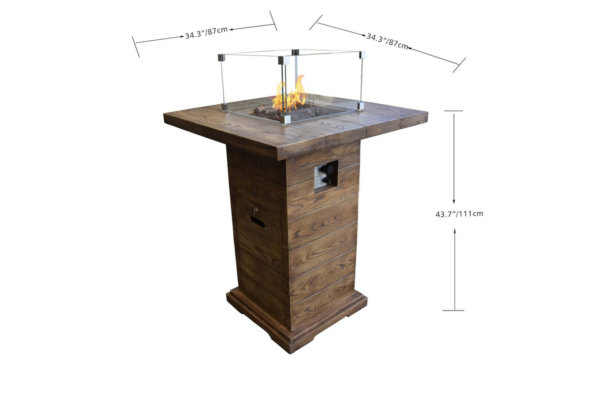 Elementi Rova Fire Pit Bar Table - Viva Alfresco