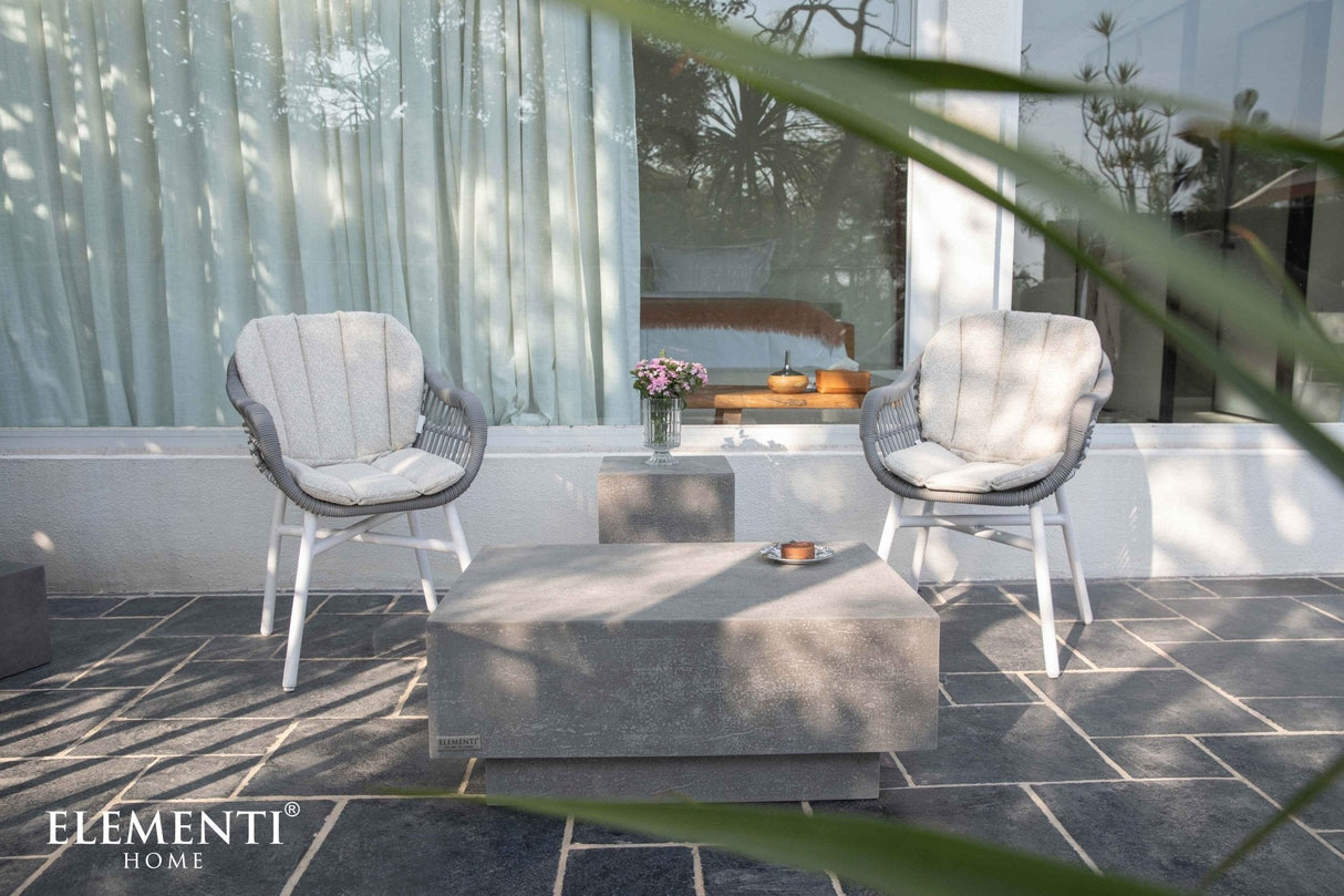 Elementi Tevere 40“ Square Concrete Coffee Table Large - Viva Alfresco